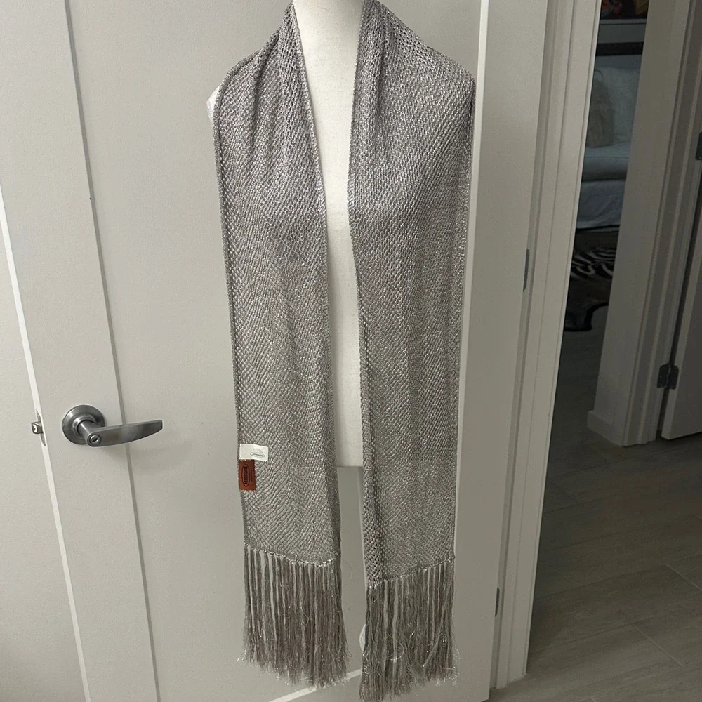 Missoni Smoking Scarf with Fringe RARE Silver - Picture 1 of 6